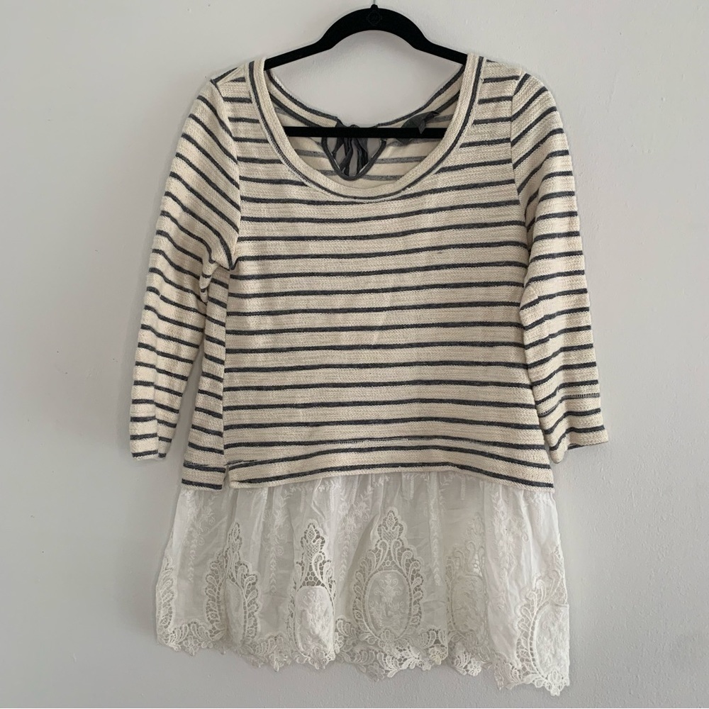 Anthropologie Sunday in Brooklyn East Falls stripe Eyelet top